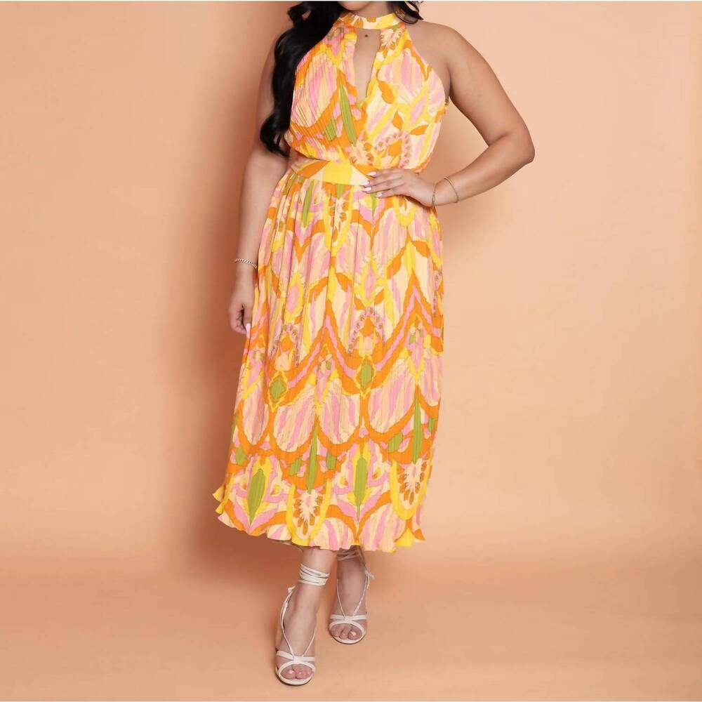 NEW MILK & HONEY sofia pleated dress in multi